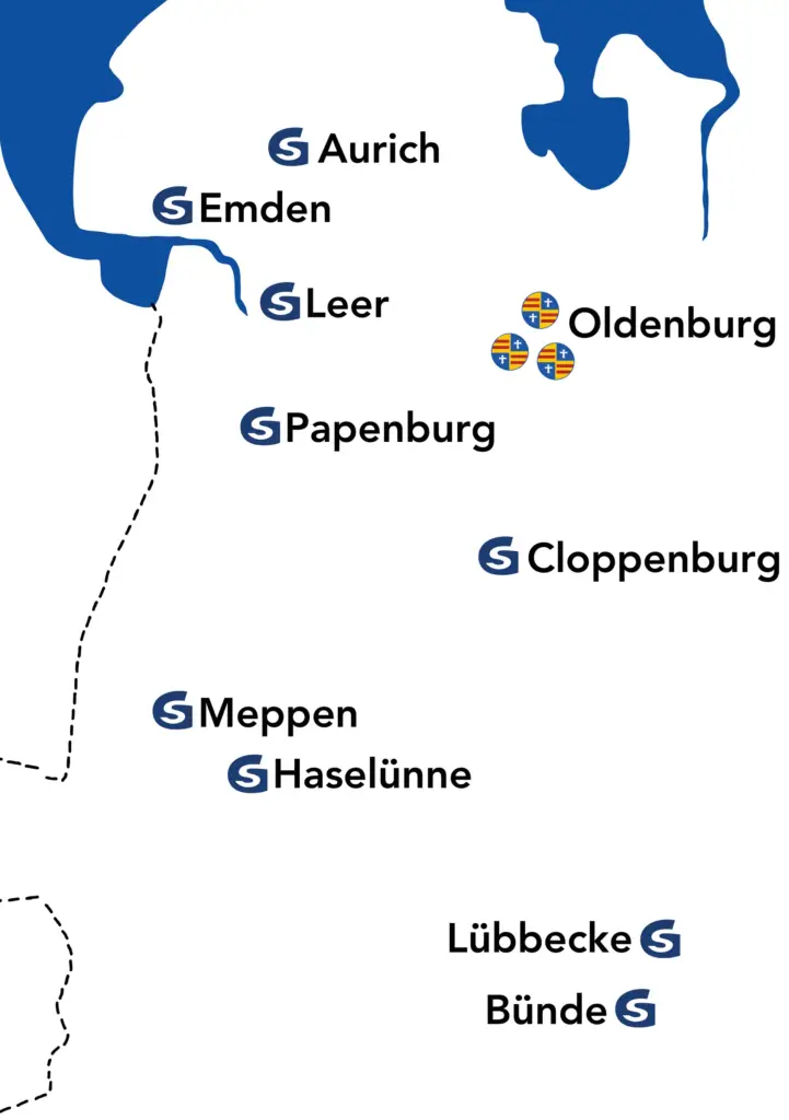 Landkarte mit den Nowag Stanorte