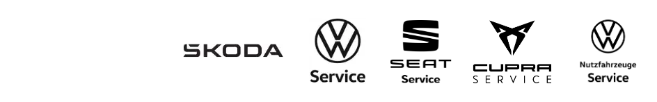 Skoda Logo, VW Service Logo, Seat Service Logo, Cupra Service Logo, VW Nutzfahrzeug Service Logo