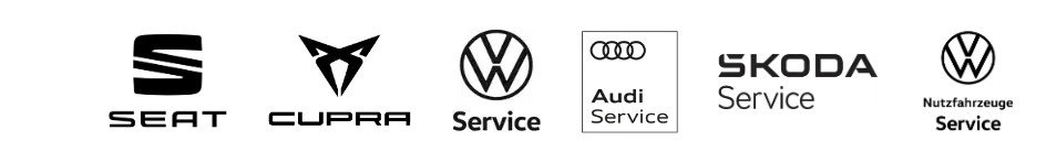 Seat Logo, Cupra Logo, VW Service Logo, Audi Service Logo, Skoda Service Logo, VW Nutzfahrzeug Service Logo