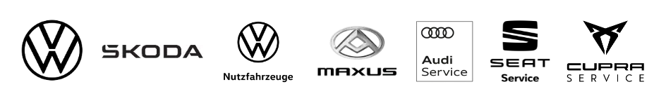 VW, VW Nutzfahrzeug Logo, Audi Service Logo, Seat Service Logo, Cupra Service Logo, Skoda Logo, Maxus Logo