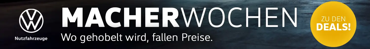 Bannergrafik VW Nutzfahrzeuge mit Bewerbung der Macherwochen