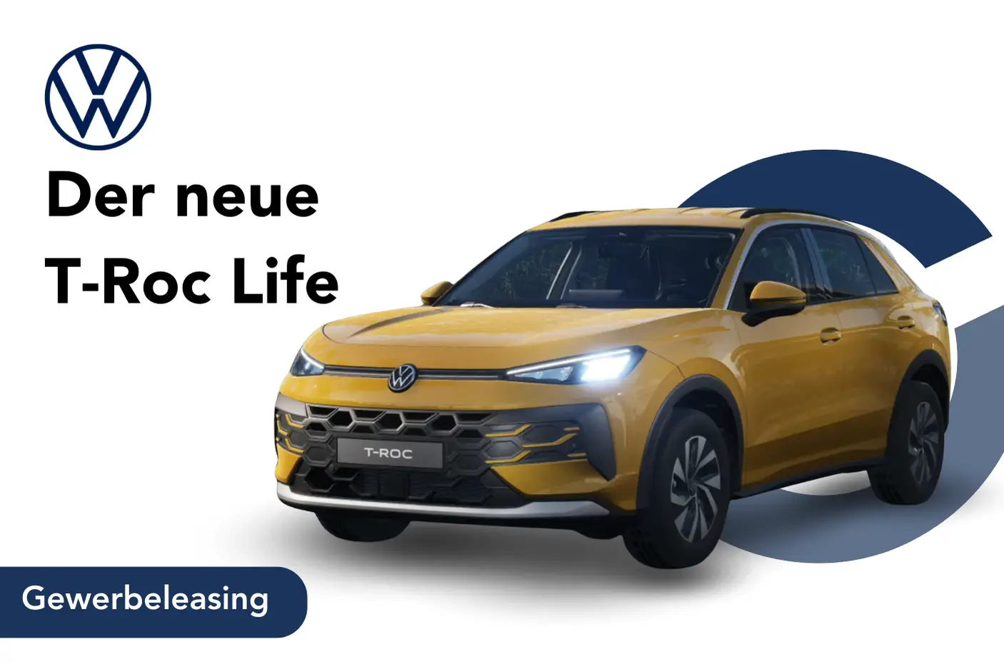 T-Roc Life in Gelb Angebotsbild Gewerbeleasing