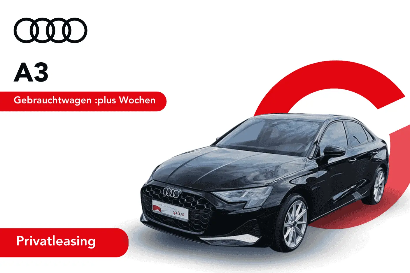 Angebotsbild eines Privatleasingangebots für einen Audi A3 Limousine, Lackierung: Mythosschwarz Metallic