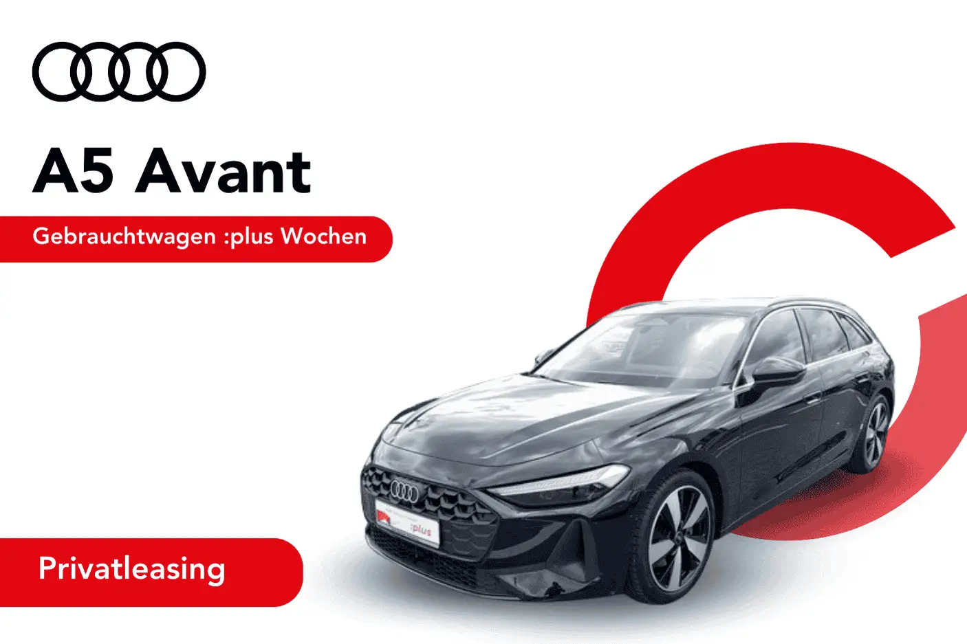 Angebotsbild eines Gebrauchtwagen Audi A5 Avant, Privatleasing. Lackierung: Mythosschwarz Metallic