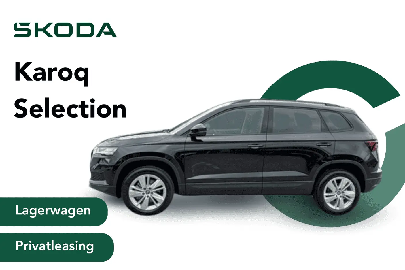 Angebotsbild für ein Privatleasing eines Karoq Selection Lagerwagen in Black-Magic Perleffekt