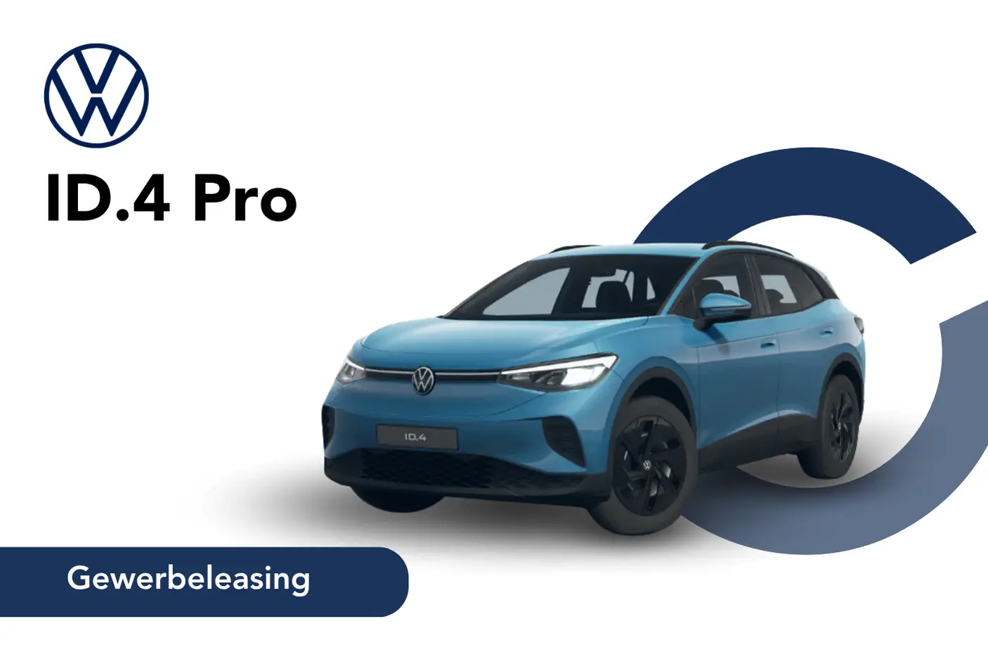 ID.4 Pro in blau Angebotsbild Gewerbeleasing.