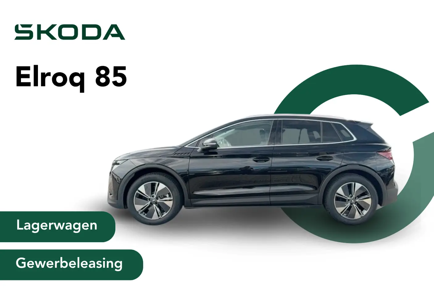 Angebotsbild von einem Gewerbeleasing für einen Lagerwagen Elroq 85 von Škoda. Lackierung Black-Magic Perleffekt