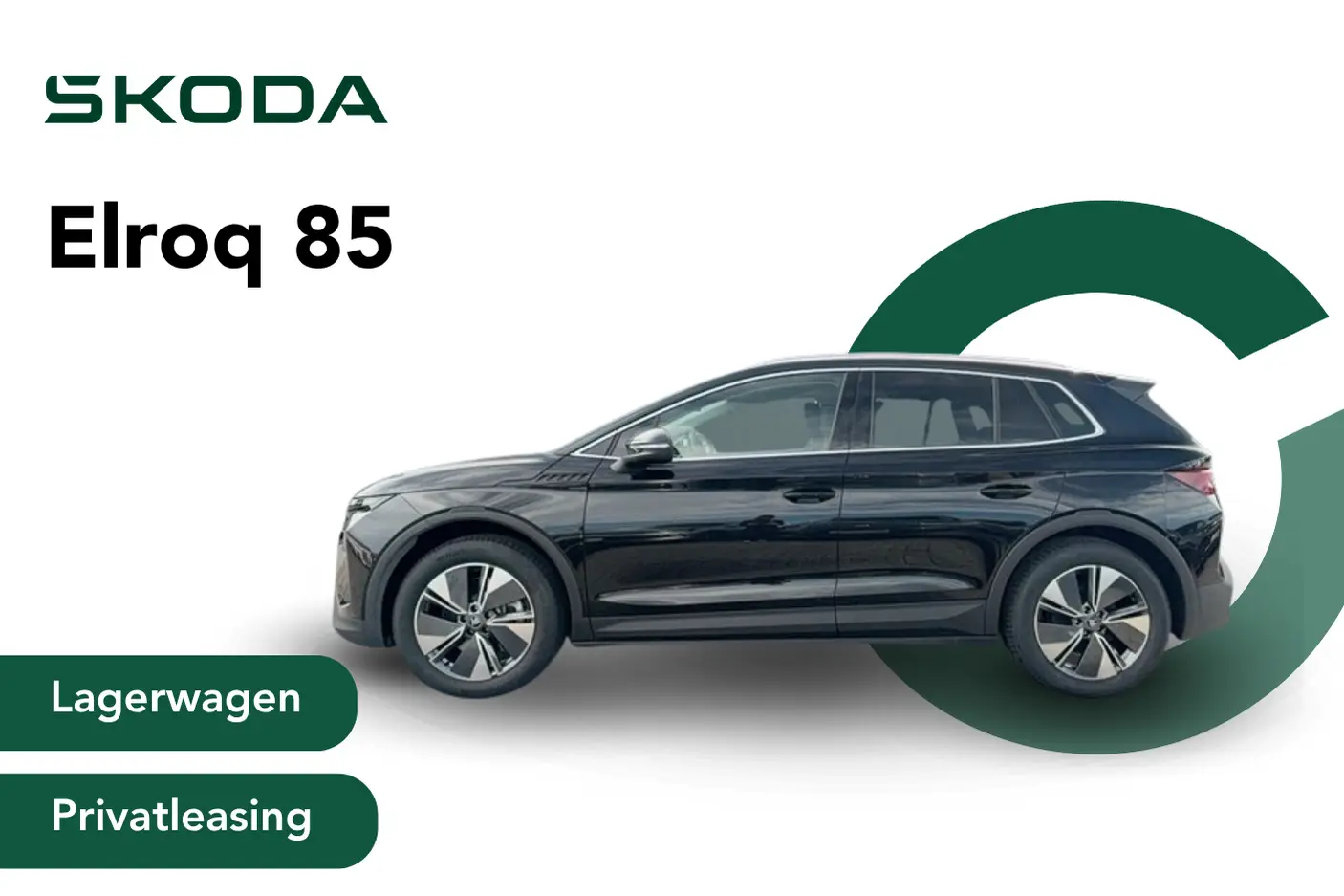 Angebotsbild von einem Privatleasing für einen Lagerwagen Elroq 85 von Škoda. Lackierung Black-Magic Perleffekt