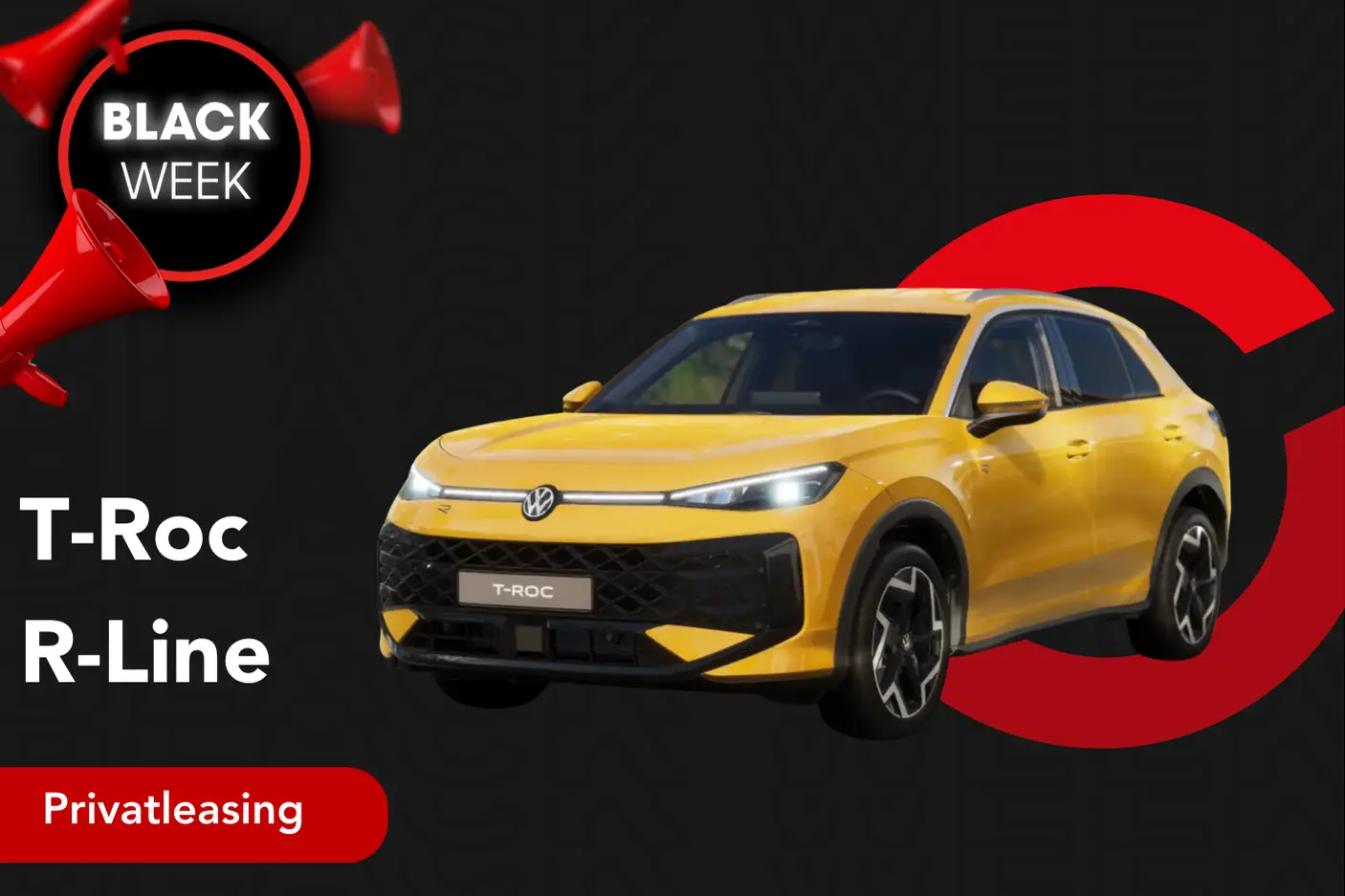 Der neue T-Roc R-Line in gelb - Angebotsbild Privatleasing