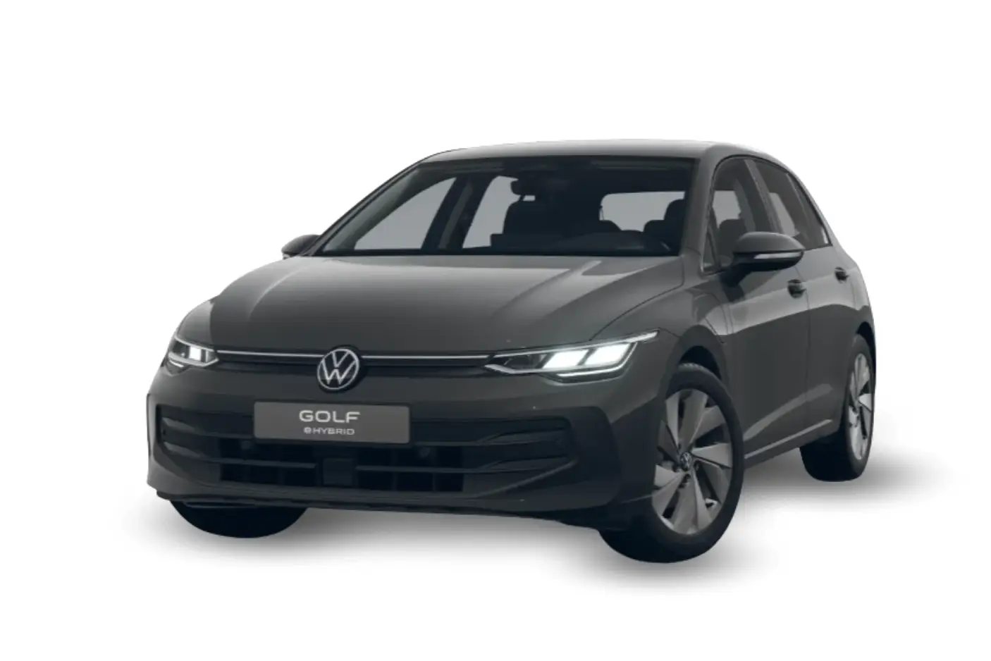 Golf ehybrid in grau von vorne