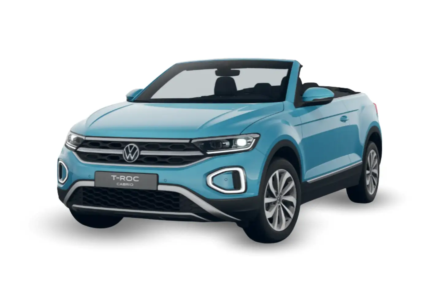 T-Roc Cabrio in blau von vorne